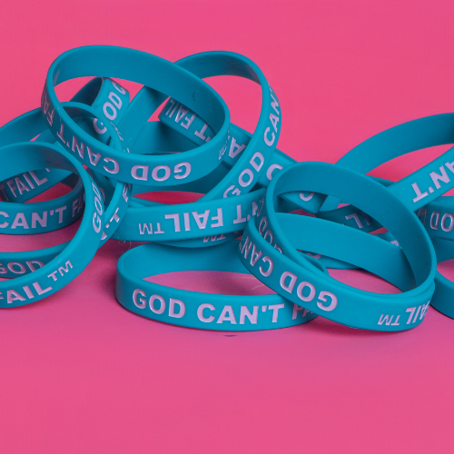 Soft Pink on Turquoise Wristband