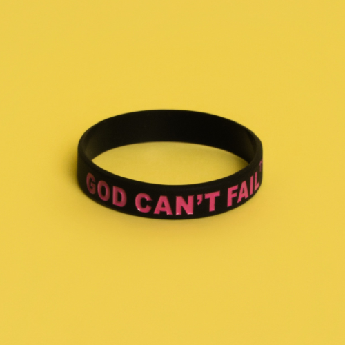 Hot Pink on Black Wristband