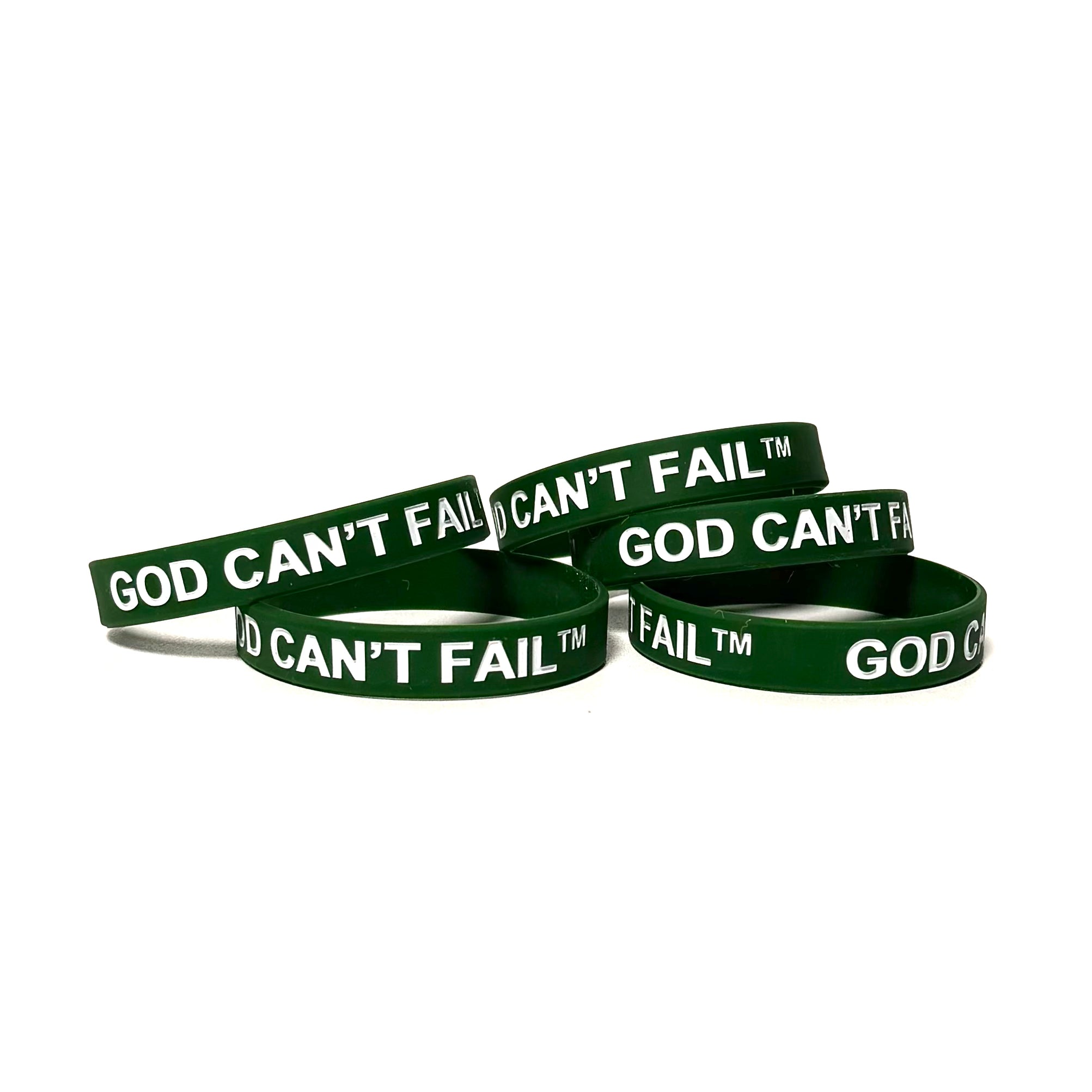 White on Forest Green Wristband