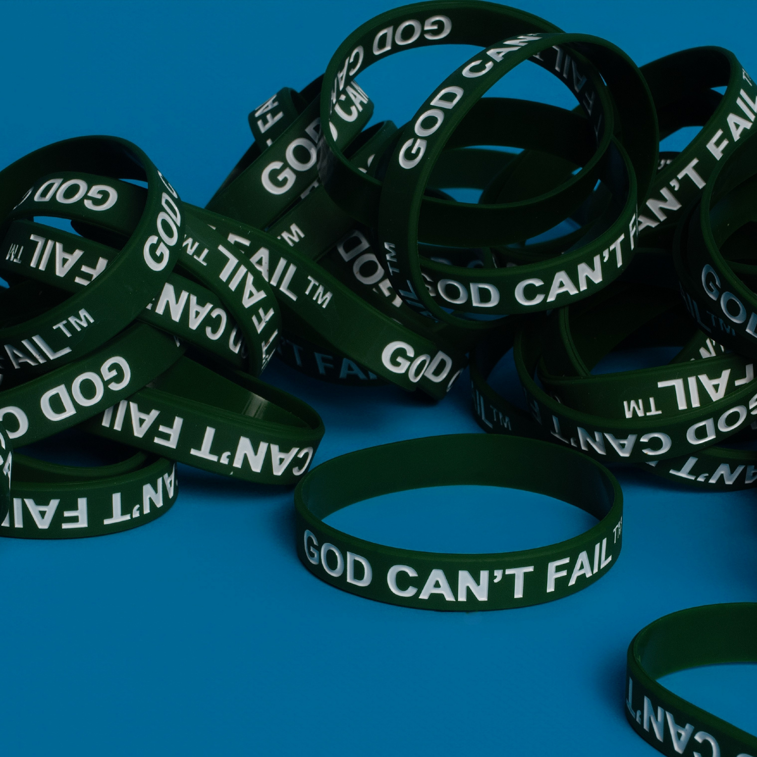 White on Forest Green Wristband