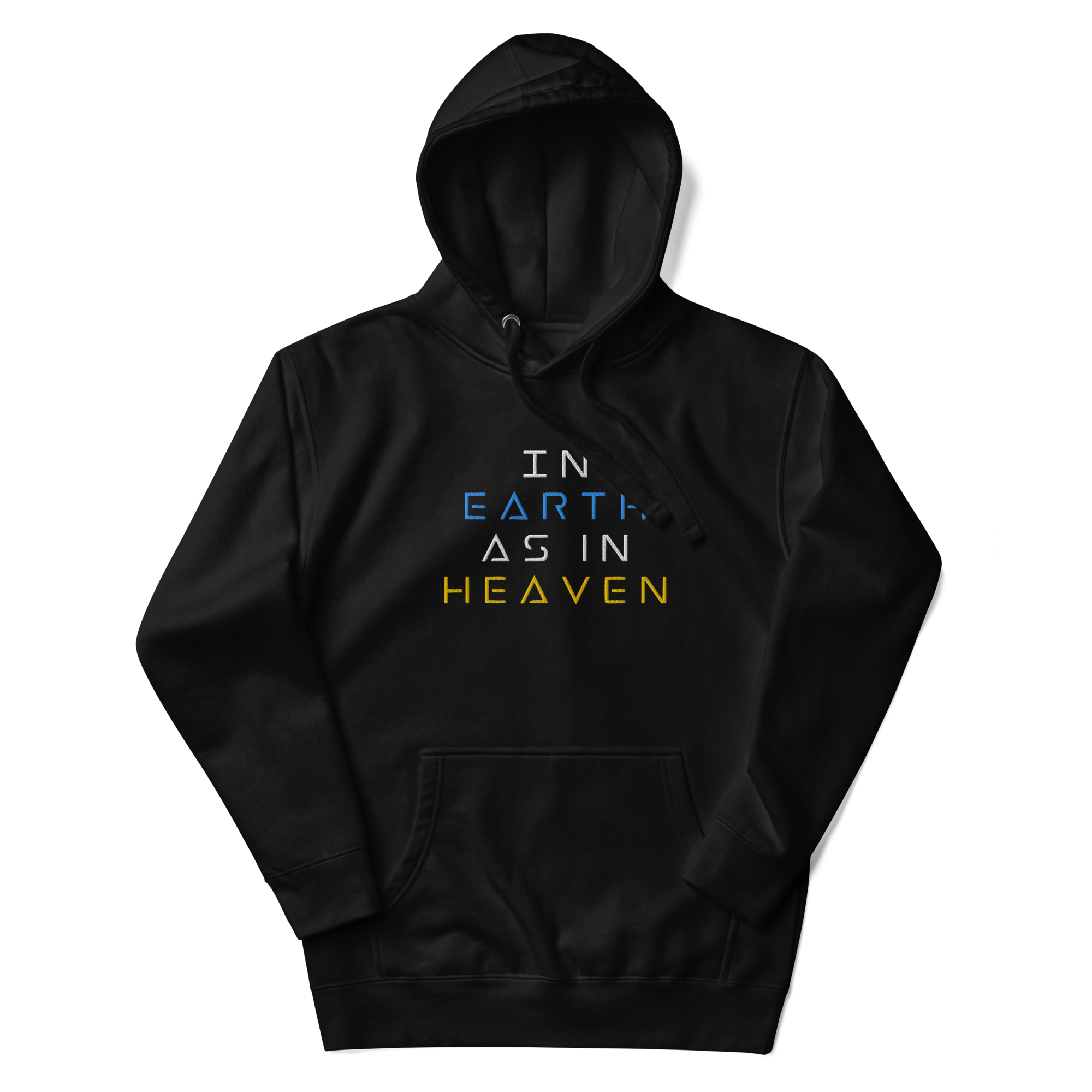 In Earth As In Heaven - Dark Hoodie Embroidered