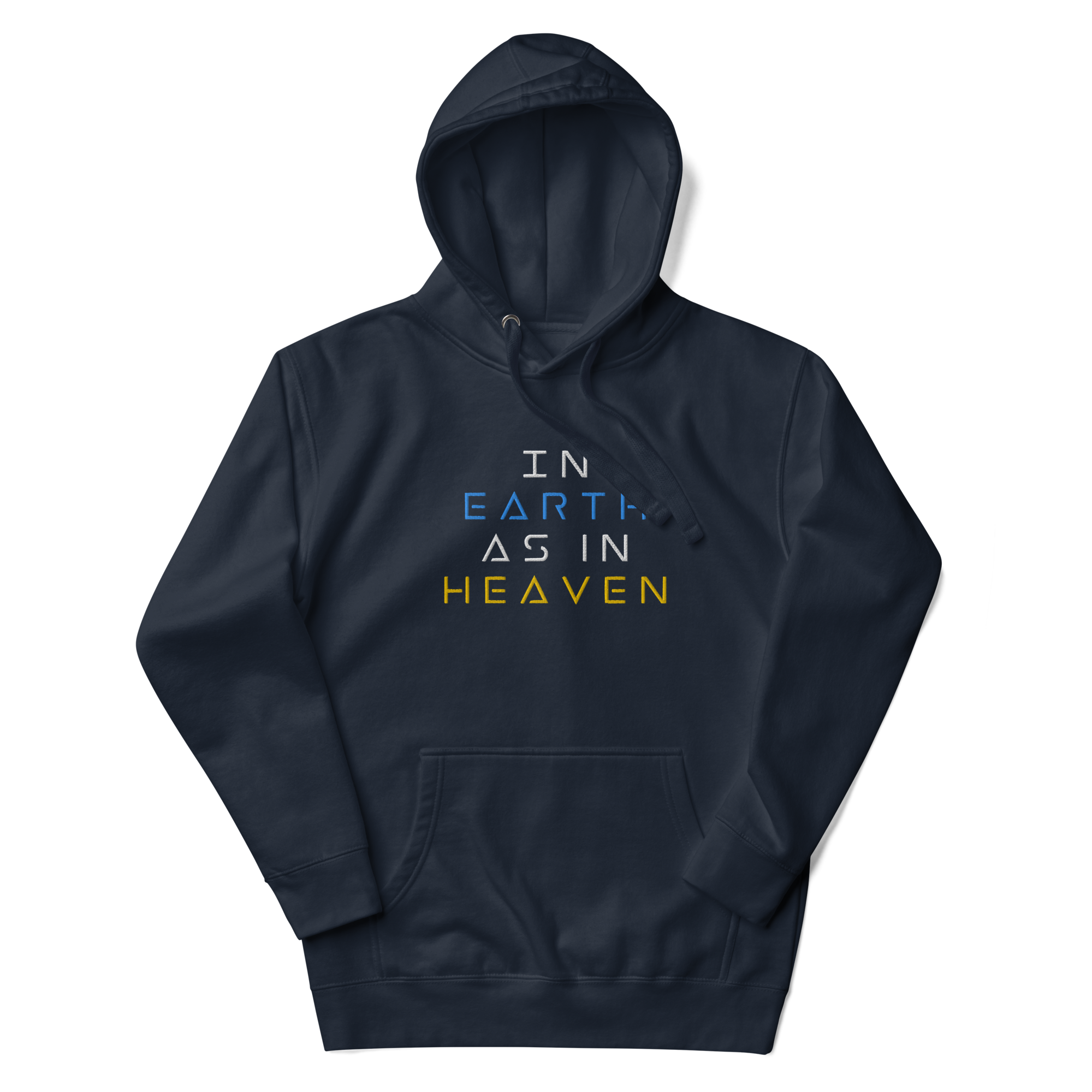In Earth As In Heaven - Dark Hoodie Embroidered