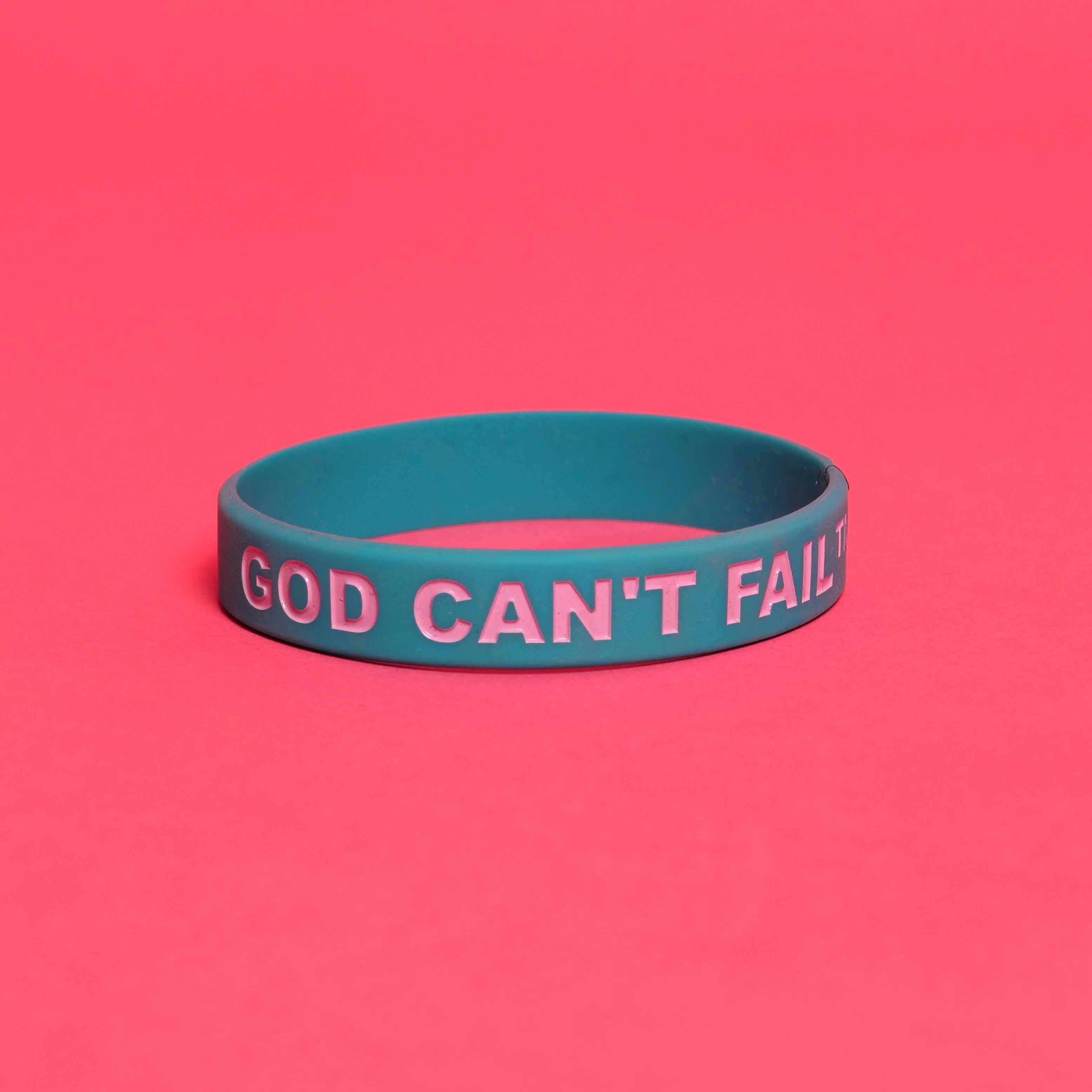 Soft Pink on Turquoise Wristband