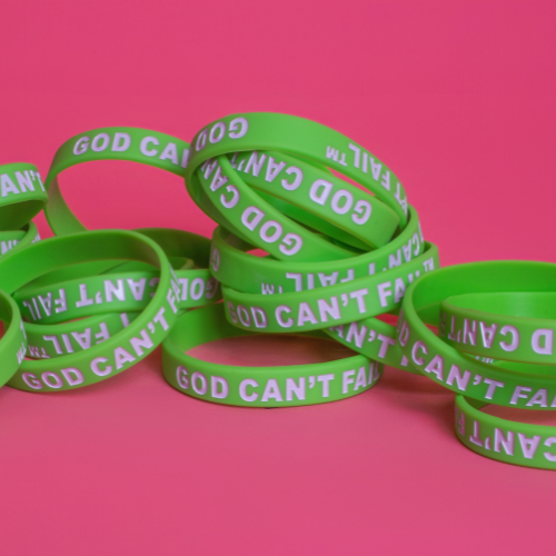 Soft Pink on Lime Green Wristband