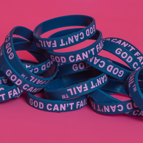 Soft Pink on Navy Wristband