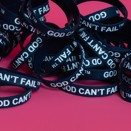 White on Navy Wristband