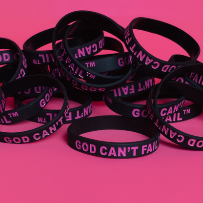 Hot Pink on Black Wristband
