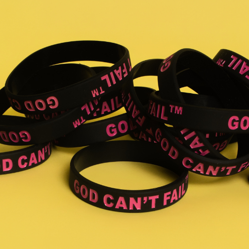 Hot Pink on Black Wristband