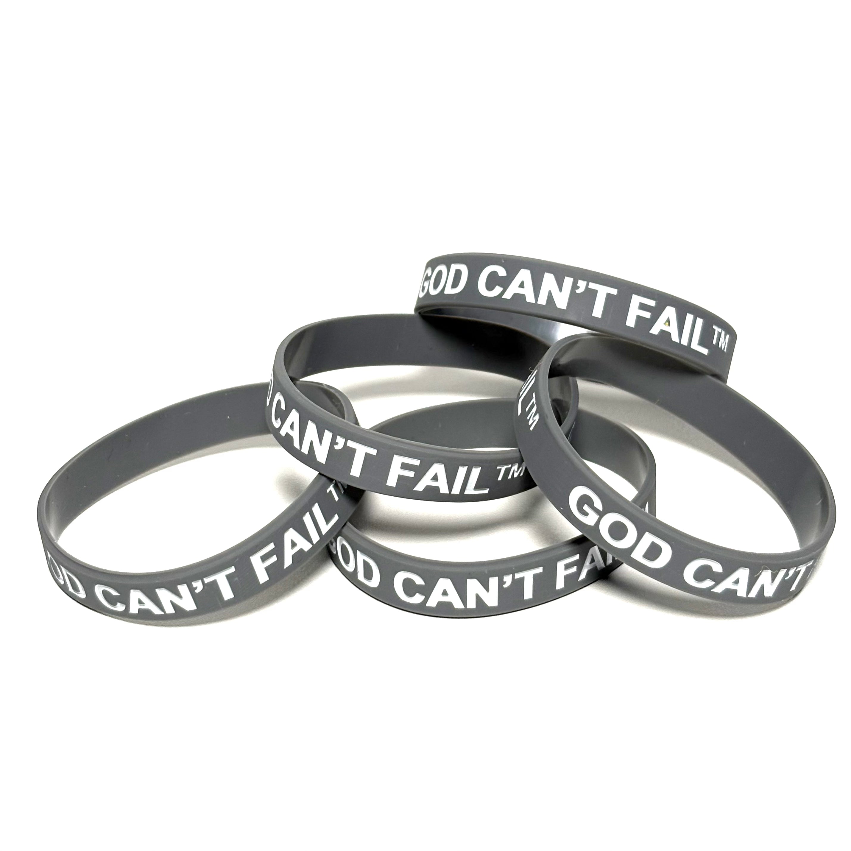 White on Charcoal Gray Wristband