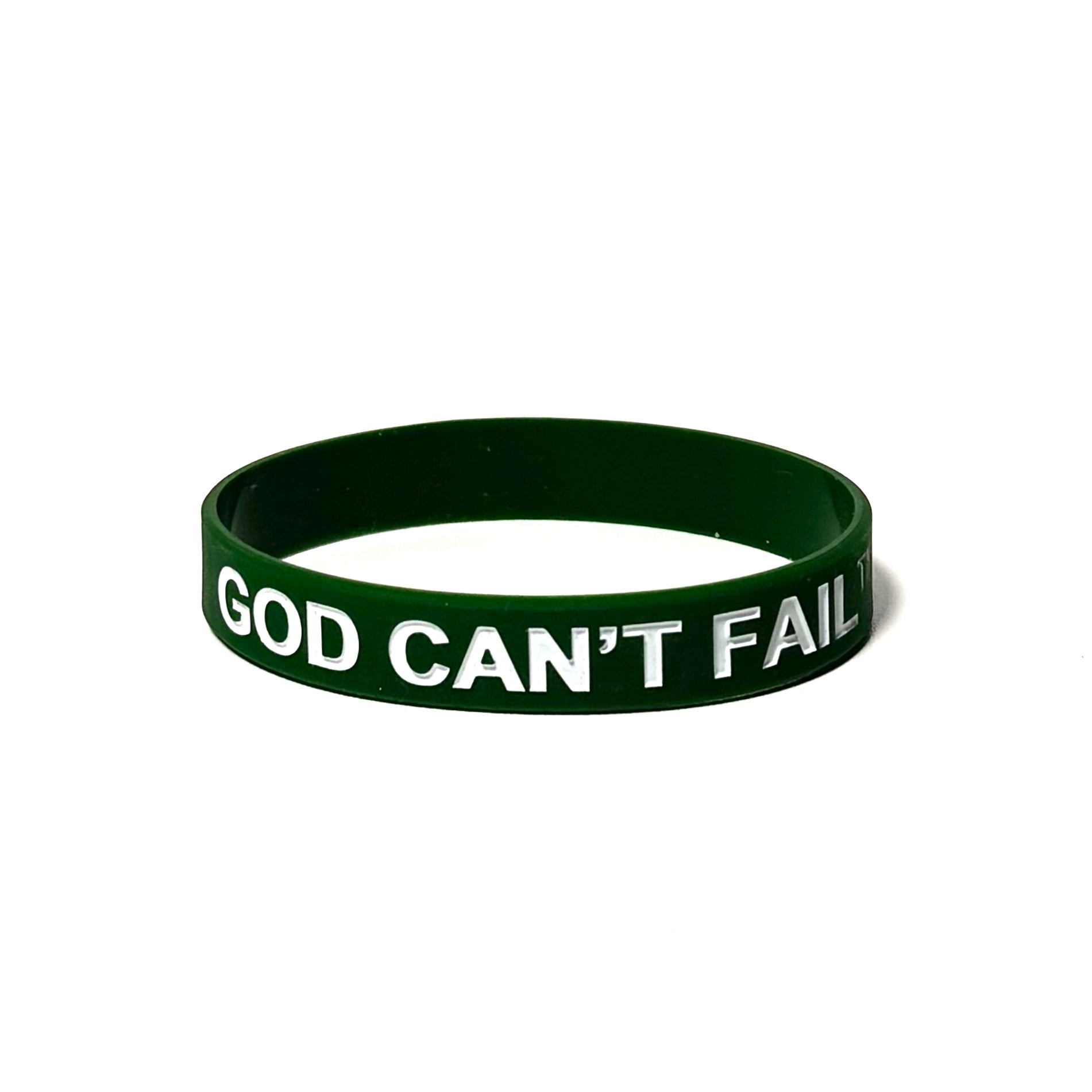 White on Forest Green Wristband