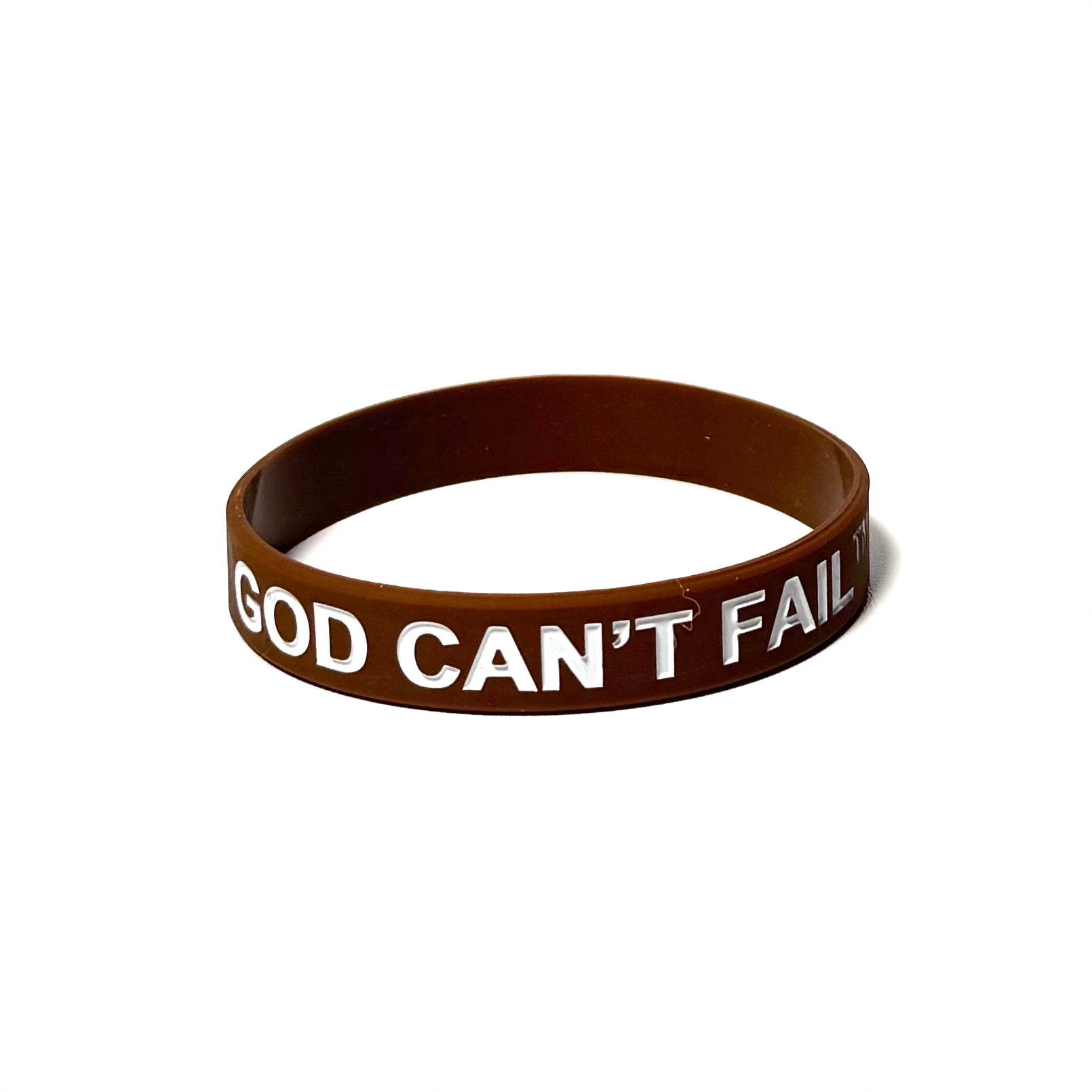 White on Chocolate Brown Wristband