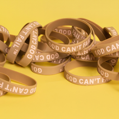 Soft Pink on Tan Wristband