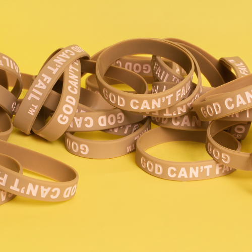 Soft Pink on Tan Wristband