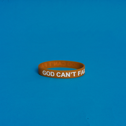 White on Burnt Orange Wristband