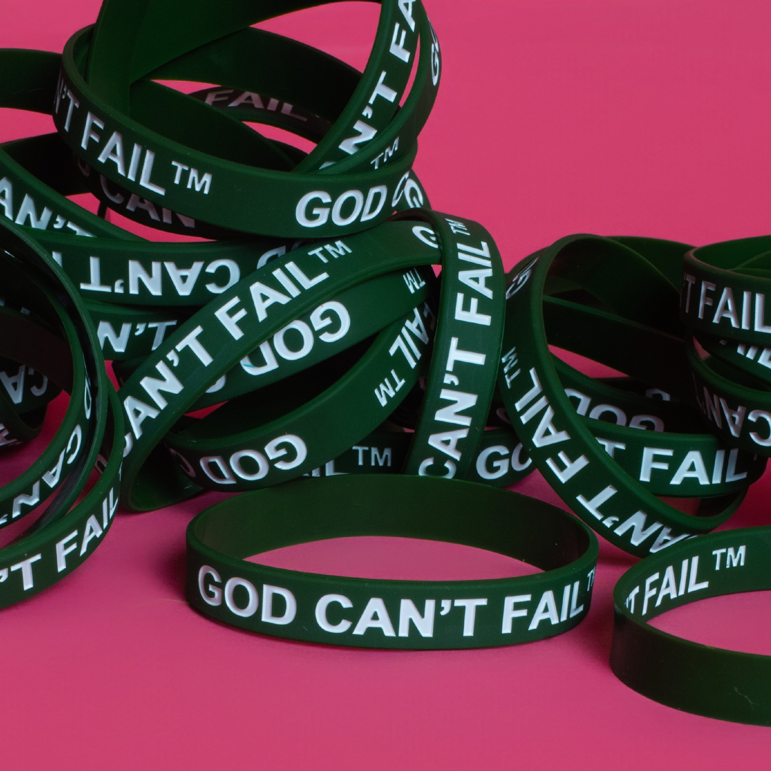 White on Forest Green Wristband