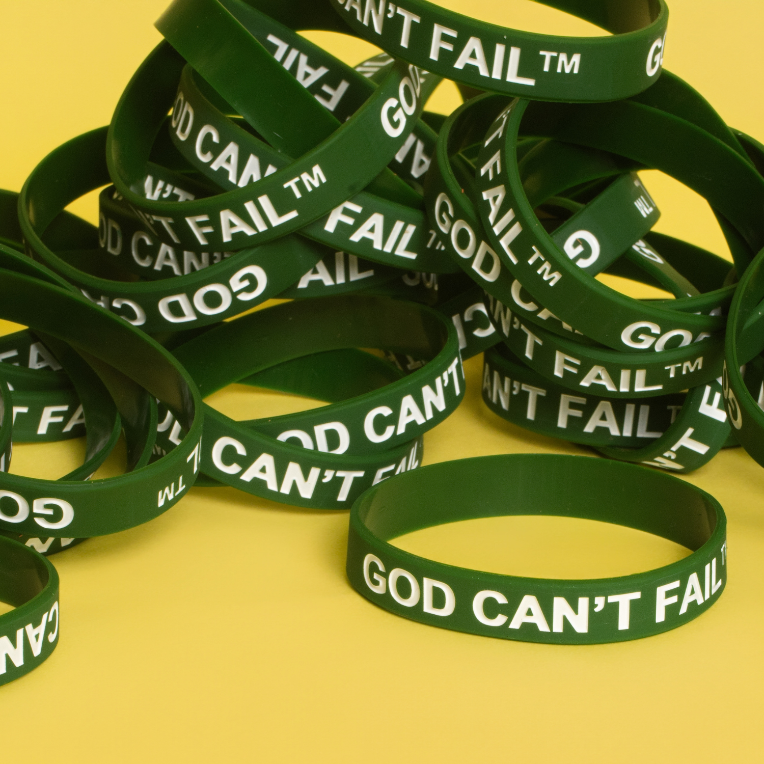White on Forest Green Wristband