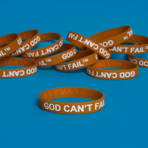 White on Burnt Orange Wristband