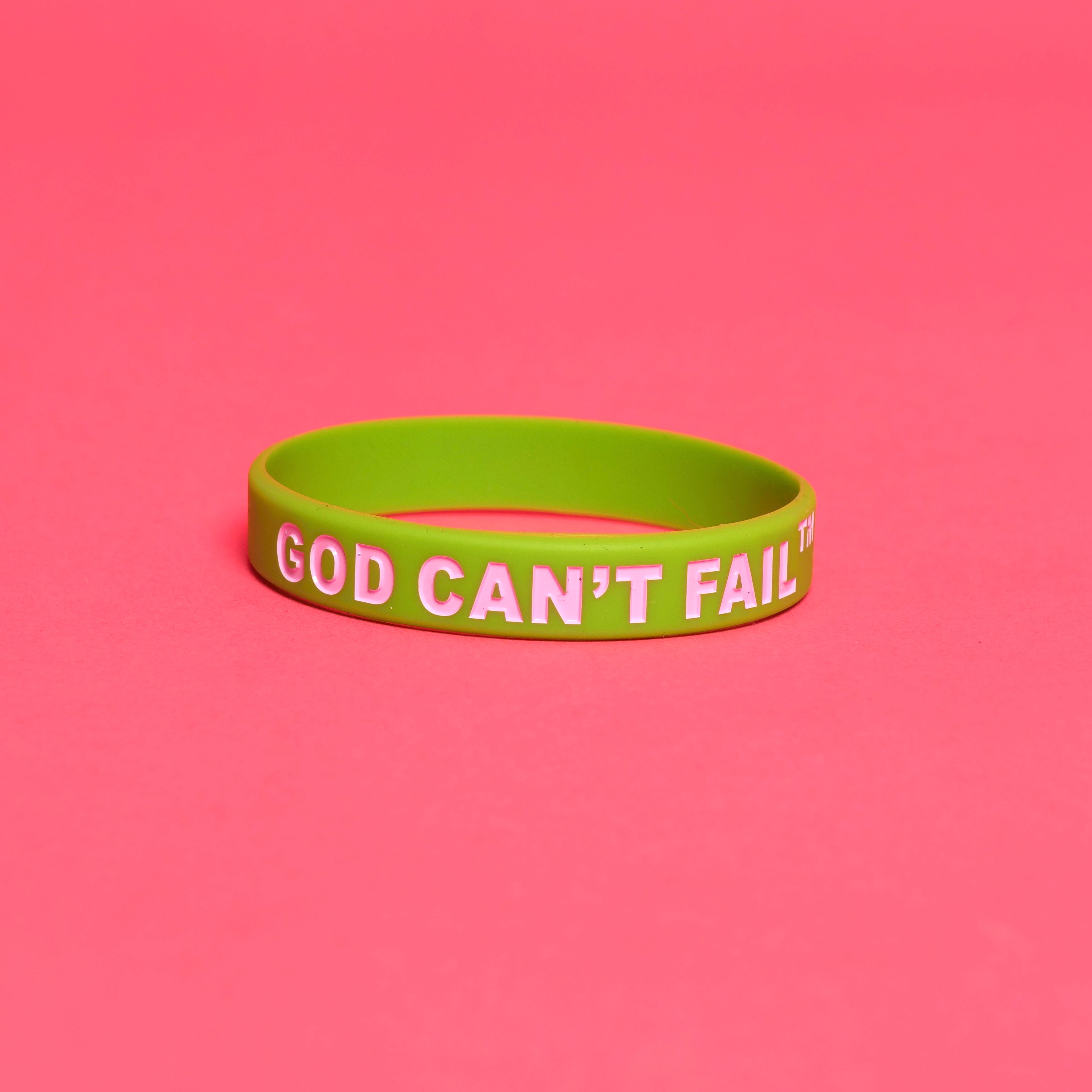 Soft Pink on Lime Green Wristband