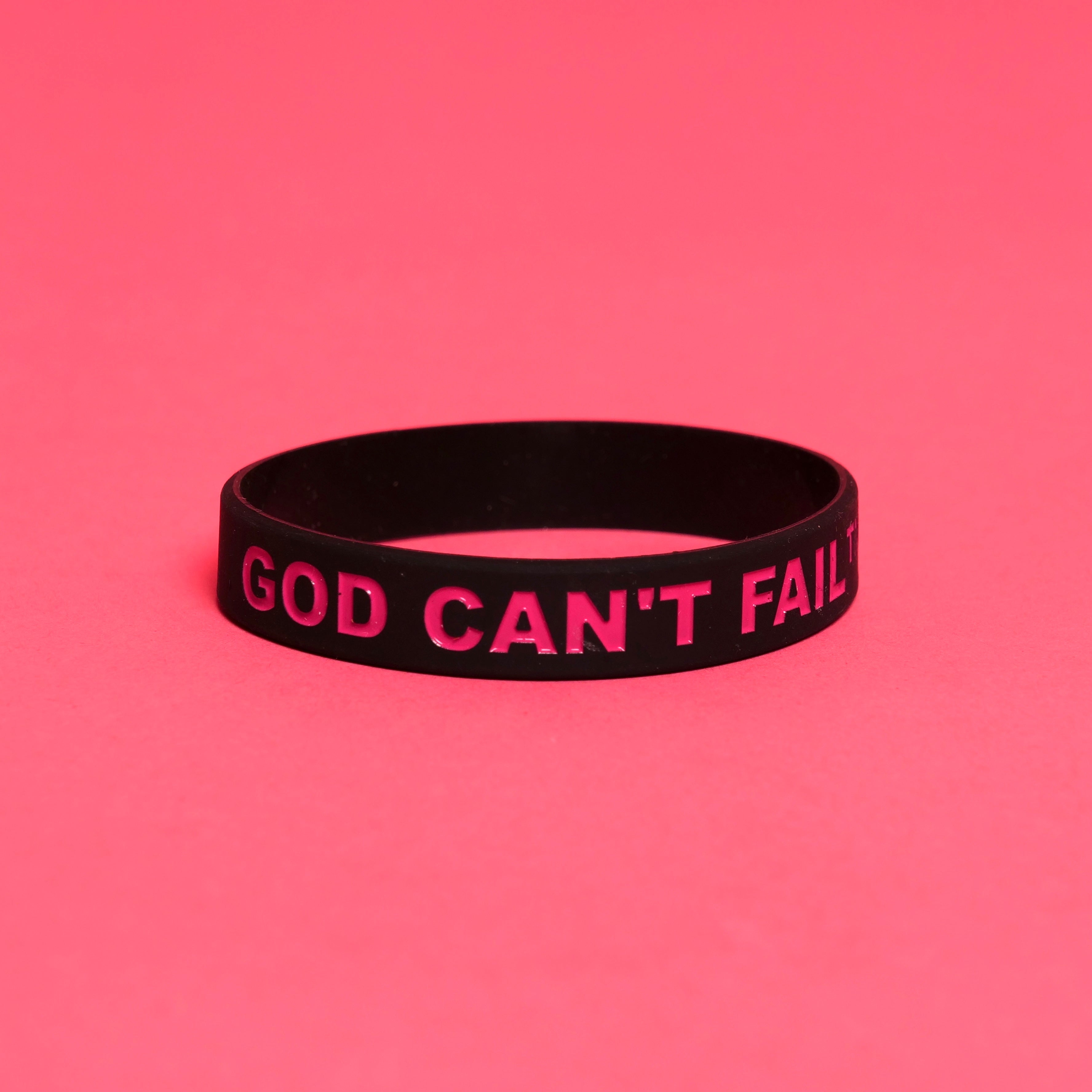 Hot Pink on Black Wristband