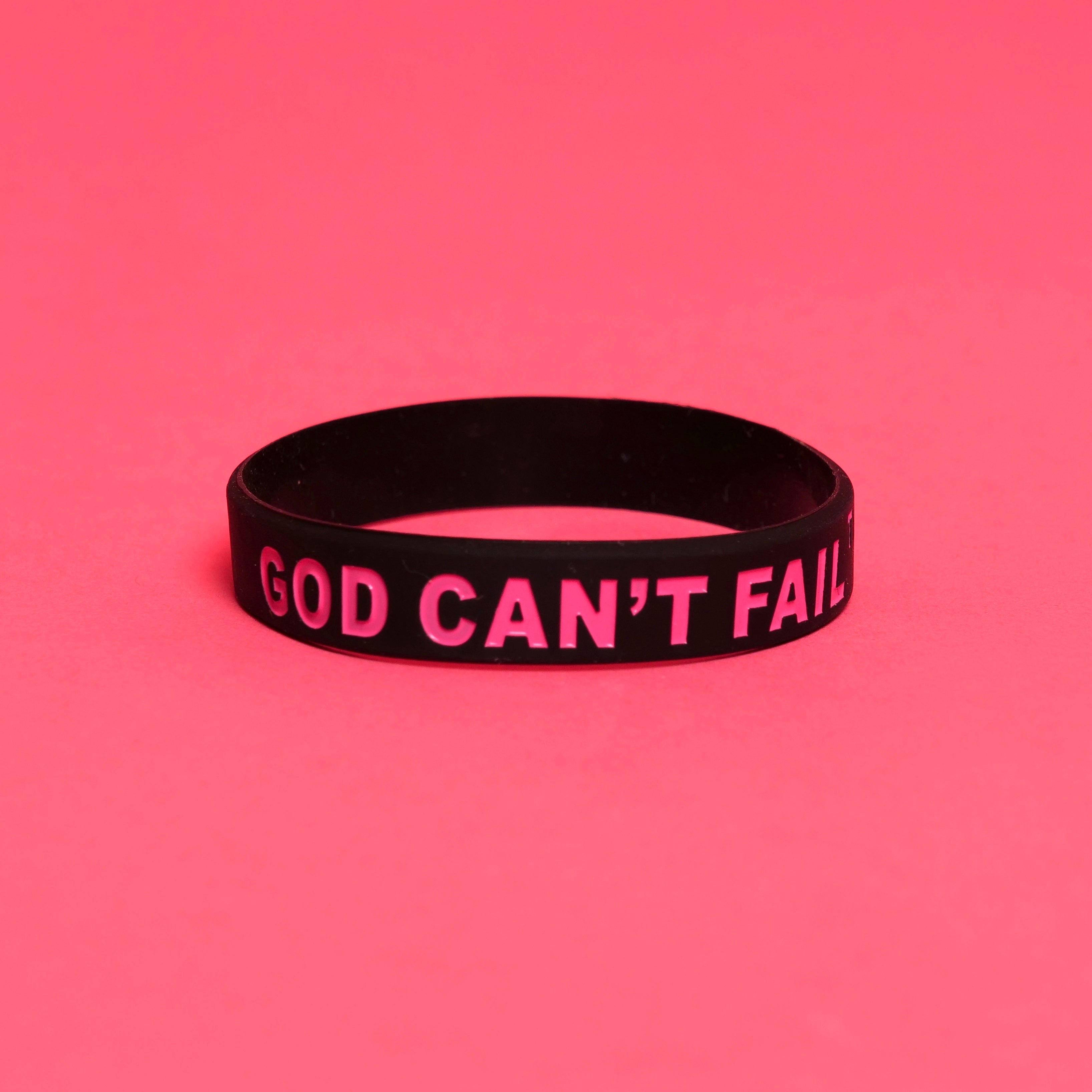Soft Pink on Black Wristband
