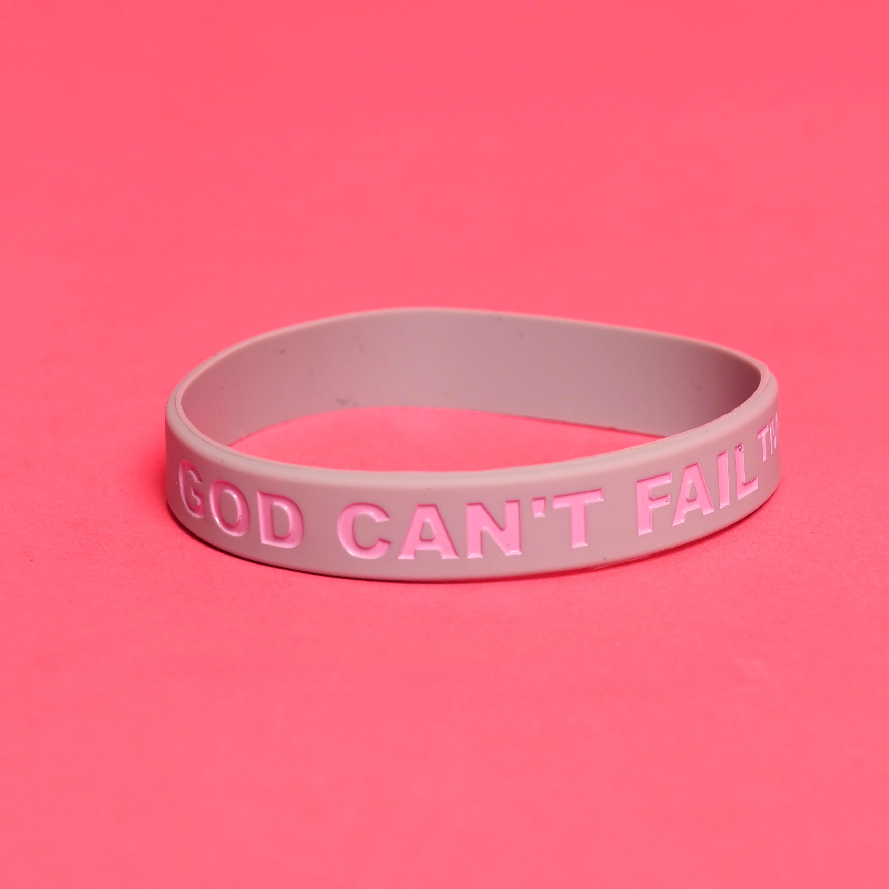 Soft Pink on Gray Wristband